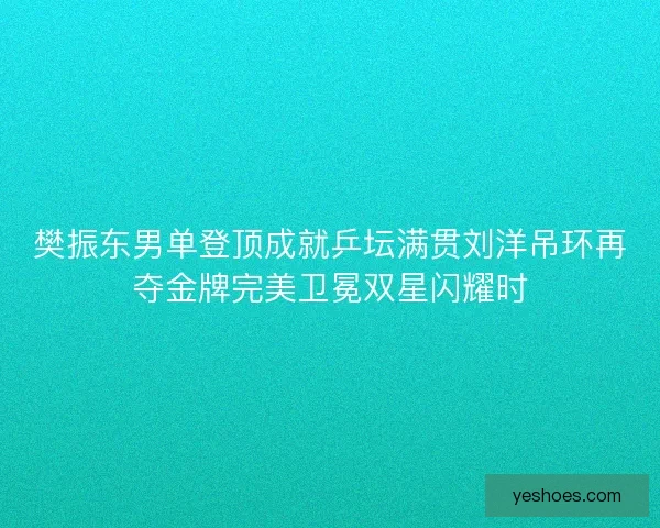 樊振东男单登顶成就乒坛满贯刘洋吊环再夺金牌完美卫冕双星闪耀时