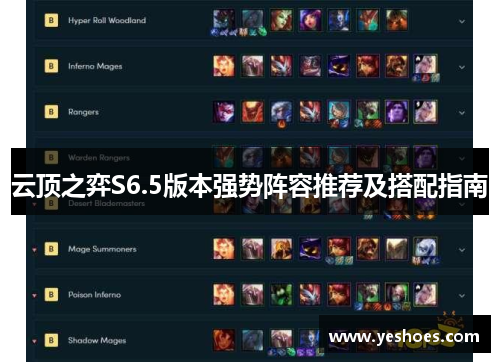 云顶之弈S6.5版本强势阵容推荐及搭配指南